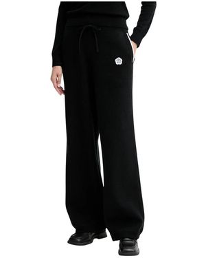 KENZO Broek Met Logopatch En Trekkoord - Zwart