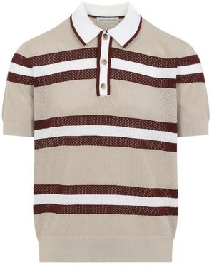 Dries Van Noten Truien & Vesten ,Polyester Mercy Stripe Mk Polo - Naturel