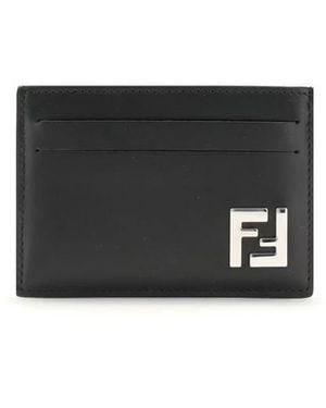 Fendi Slim Squared Ff Card Holder - Black
