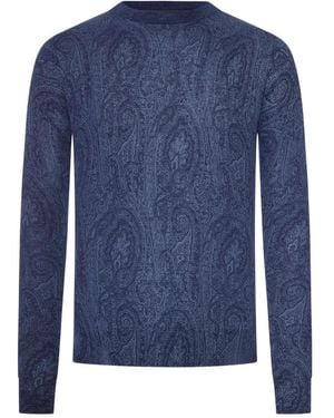 Etro Fuji Strickpullover Mit Rundhalsausschnitt - Blau