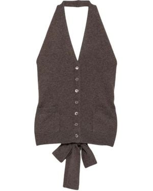 Vanisé Sleeveless Tops - Marrone