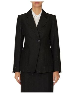Kaos Elegante Schwarze Jacke Mit Glänzenden Streifen