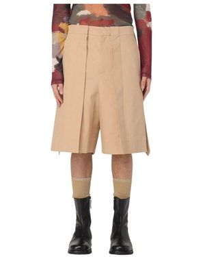 JW Anderson Asymmetrische Saum Baumwollshorts - Natur