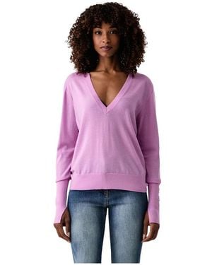 Patrizia Pepe V-Neck Knitwear - Violet