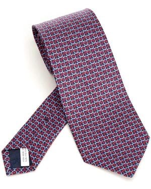 Ferragamo Gancini Links Print Seidenkrawatte - Lila