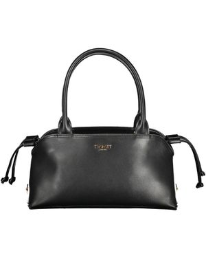 Twinset Tassen ,Zwart ,Polyester Bowler Bag Met Gedrukte Clutch
