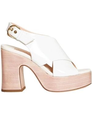 Agl Attilio Giusti Leombruni Weiße Patent-Plateau-Sandalen