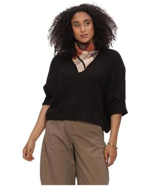 Summum Truien & Vesten ,Bruin ,Wrap Sweater Super Soft Knit - Zwart