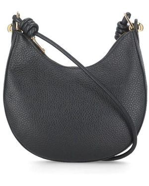 Furla Schwarze Leder-Schultertasche Frau - Grau