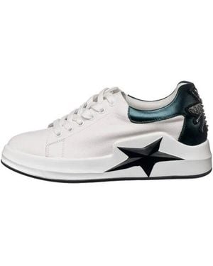 CESARE GASPARI Sternverzierte Plateau-Sneakers - Weiß