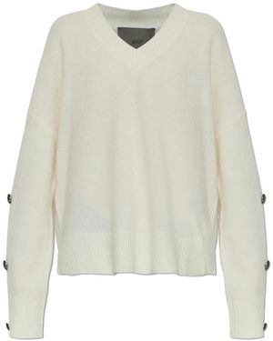 Akep Truien & Vesten ,Wol Sweater Met Knopen Op De Mouwen - Wit