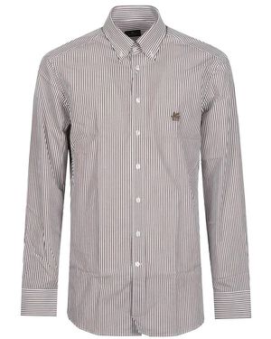 Etro Roma Logo Button-Down Long Sleeve Shirt - Grijs