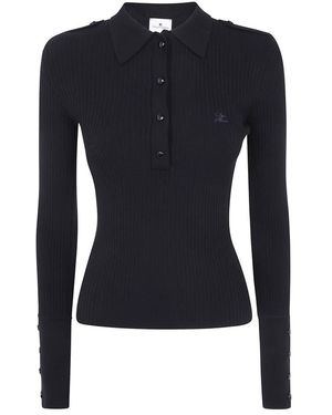 Courreges Round-Neck Strickwaren - Blau