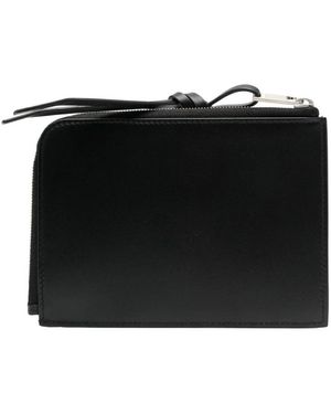 Jil Sander Schwarze kontinentale lederbrieftasche