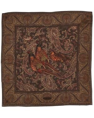 Ralph Lauren Fasan Paisley Kaschmir-Quadratuch - Braun