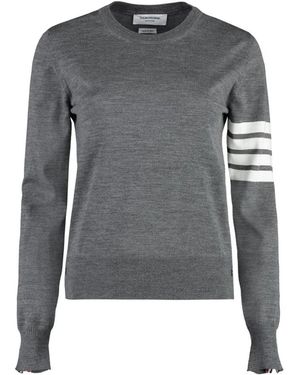 Thom Browne Truien & Vesten ,Grijs ,Four-Bar Crewneck Sweater