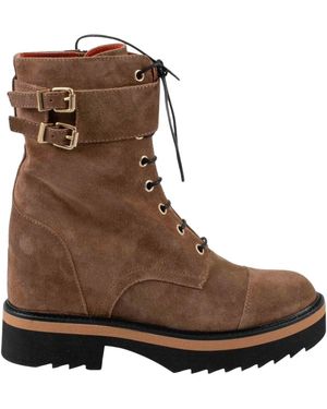 BELLE VIE Lace-Up Boots - Brown