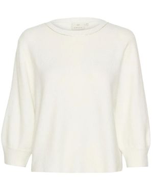 Kaffe Round-Neck Knitwear - White