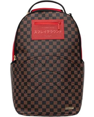 Sprayground Tassen ,Bruin ,Katana Check Boss Rugzak - Rood
