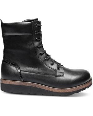 New Feet Schnürstiefel Mit Reißverschluss - Schwarz