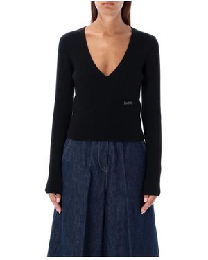Patou V-Neck Knitwear - Nero