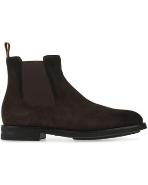 Santoni Wildleder Chelsea Boot - Schwarz