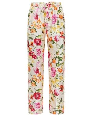 KENZO Broeken ,Veelkleurig ,Wildflower Zijden Broek - Meerkleurig