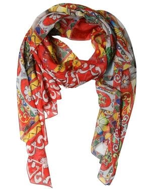 Dolce & Gabbana Accessoires ,Veelkleurig ,Stole Sjaal - Rood