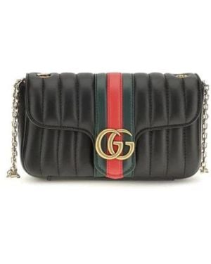 Gucci Marmont Matelassé Schultertasche - Schwarz