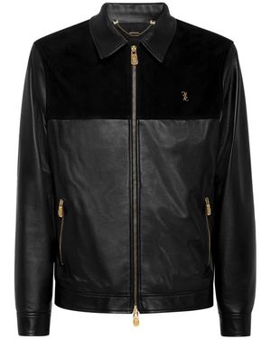Billionaire Nappa En Suède Blouson - Zwart