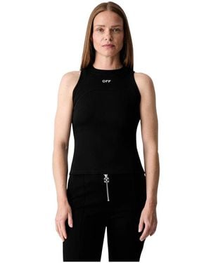 Off-White c/o Virgil Abloh Stamp Ribbed Tank Top - Zwart