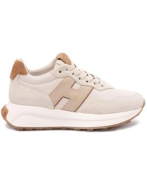 Hogan H641 Wildleder- Und Leder-Panel-Sneaker - Pink