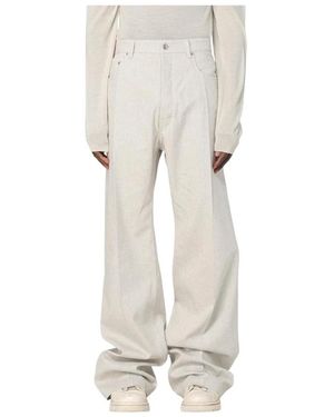 Rick Owens Wijde Pijpen Linnen Jeans - Naturel