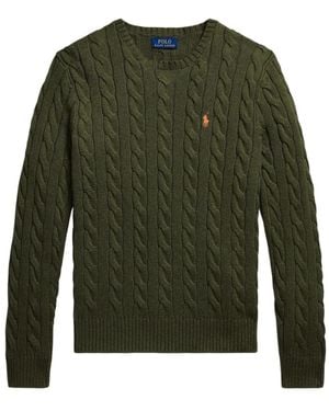 Polo Ralph Lauren Truien & Vesten ,Groen ,Katoen Trui Met Ronde Hals