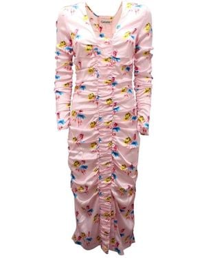 Ganni Midi Dresses - Pink
