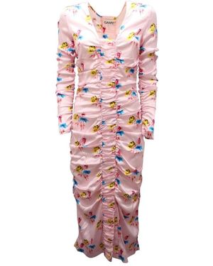 Ganni Midi Dresses - Pink