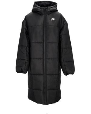 Nike Lange Daunenparkajacke - Schwarz