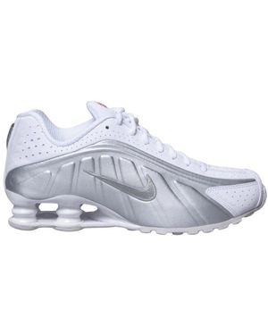 Nike Weiße Sneakers Shox R4 Stil - Blau