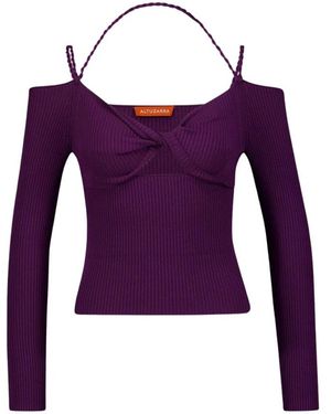 Altuzarra Bralette-Stil Lila Pullover Mit Cut-Out-Detail