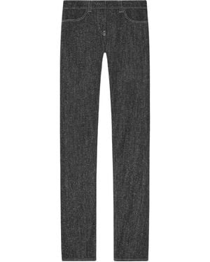 Courreges Snap Denim Tweed Rechte Jeans - Grijs
