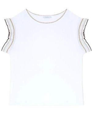 mötivi T-Shirt Met Ruches Mouwen - Wit