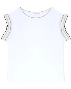 mötivi T-Shirt Met Ruches Mouwen - Wit