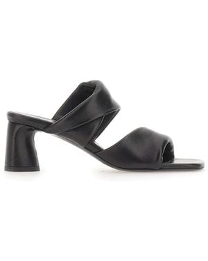 Halmanera Heeled Mules - Black