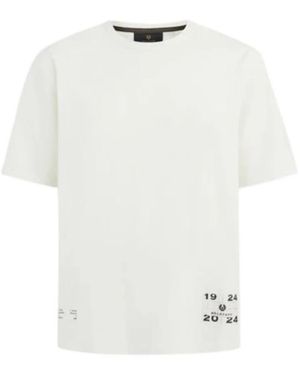 Belstaff Tops ,Wit ,Katoen Centenary Applique Label Tee