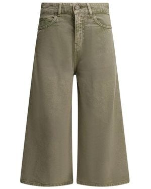Pinko Burkina Wide-Leg Cropped Jeans - Groen