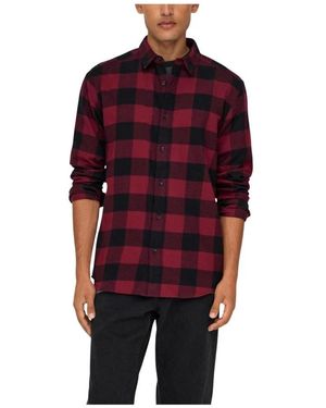 Only & Sons Casual Shirts - Red