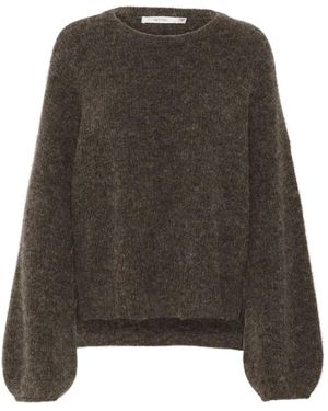 Gestuz Round-Neck Knitwear - Brown