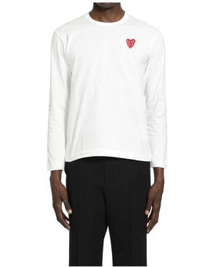 COMME DES GARÇONS PLAY Long Sleeve Tops - White