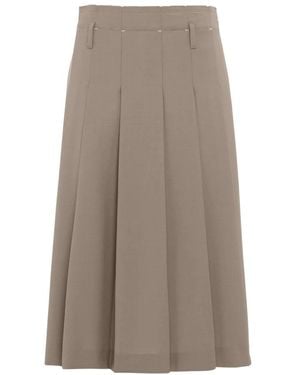 Tela Midi Skirts - Marrón