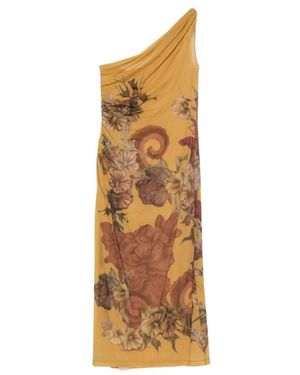 Alberta Ferretti Robe Mi-Longue À Fleurs - Metallic